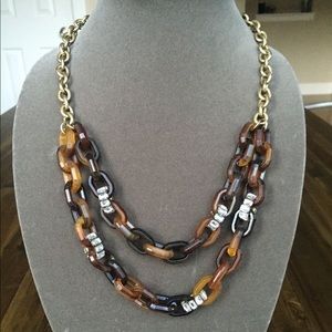 J. Crew Tortoise Shell & Diamond Chain